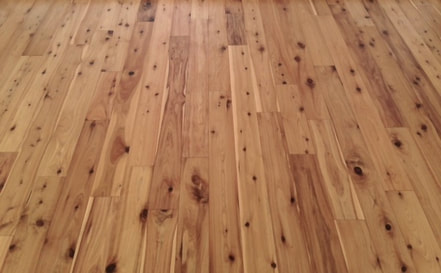 Picture - installed Australian Cypress unfinished flooring